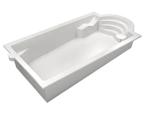 Modèle LAGOONA: Piscine fond incliné avec escalier roman pour les baigandes à Brignoles dans le var