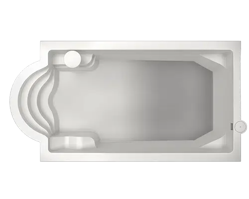 Modèle LAGOONA: Piscine fond incliné avec escalier roman pour les baigandes à Brignoles dans le var