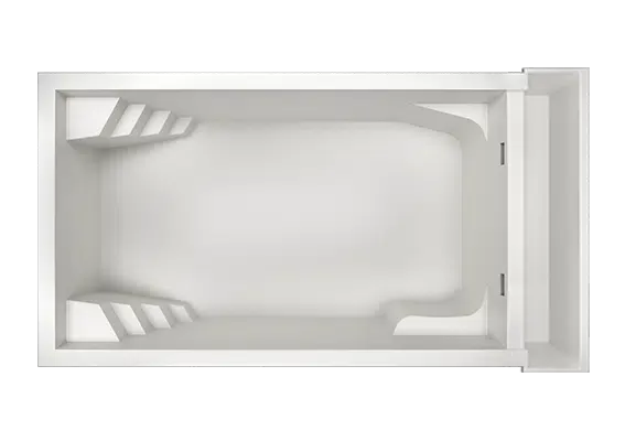 Piscine coque modèle PLATINIUM 7: piscine rectangulaire avec volet immergé à Sainte Maxime