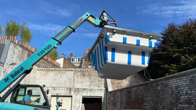 levage avec manitou minipiscine dans el Nord